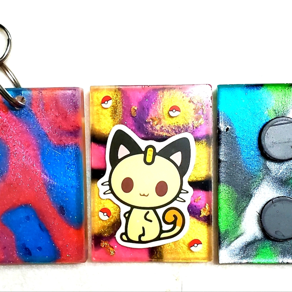 Meowth Pokemon Keychain or Fridge Magnet "Your Choice"